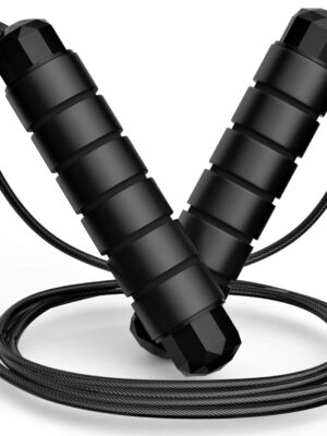 Loocio Jump Rope, Tangle-Free Rapid Speed Jumping Rope Cable with Ball Bearings for Women, Men & Kids, Adjustable Steel Jump Rope with Foam Handles for Home Gym Exercise Fitness Workout Equipment & Slim Body