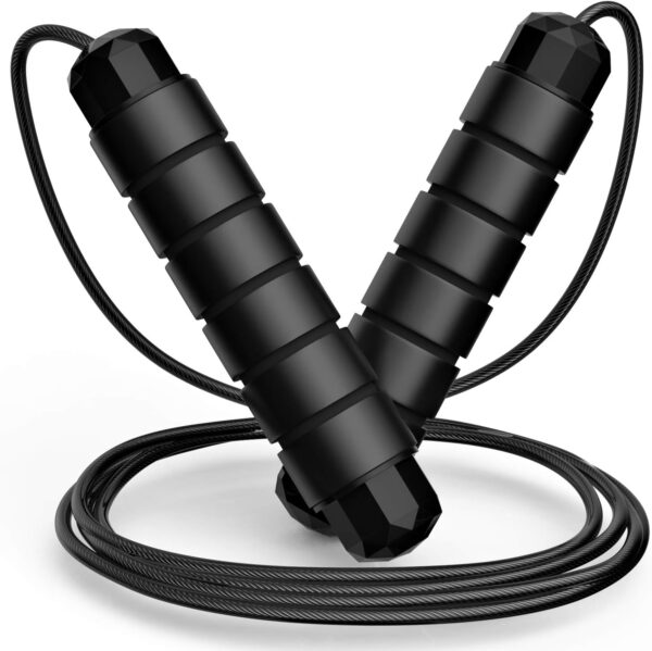 Loocio Jump Rope, Tangle-Free Rapid Speed Jumping Rope Cable with Ball Bearings for Women, Men & Kids, Adjustable Steel Jump Rope with Foam Handles for Home Gym Exercise Fitness Workout Equipment & Slim Body