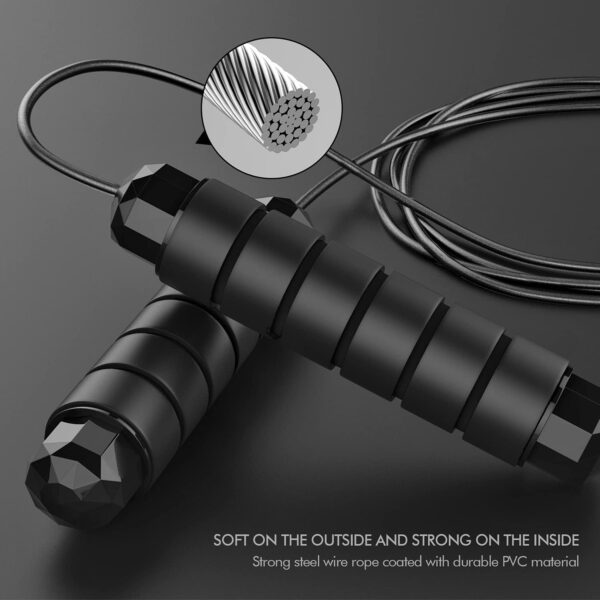 Loocio Jump Rope, Tangle-Free Rapid Speed Jumping Rope Cable with Ball Bearings for Women, Men & Kids, Adjustable Steel Jump Rope with Foam Handles for Home Gym Exercise Fitness Workout Equipment & Slim Body