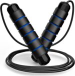 Loocio red Jump Rope, Tangle-Free Rapid Speed Jumping Rope Cable with Ball Bearings for Women, Men & Kids, Adjustable Steel Jump Rope with Foam Handles for Home Gym Exercise Fitness Workout Equipment & Slim Body