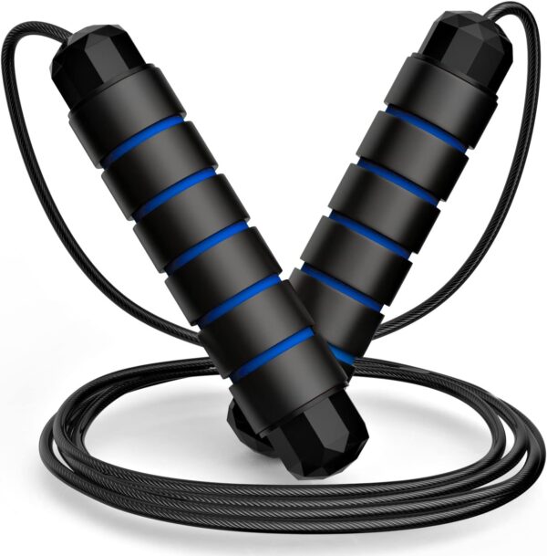 Loocio red Jump Rope, Tangle-Free Rapid Speed Jumping Rope Cable with Ball Bearings for Women, Men & Kids, Adjustable Steel Jump Rope with Foam Handles for Home Gym Exercise Fitness Workout Equipment & Slim Body