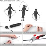 Loocio Jump Rope, Tangle-Free Rapid Speed Jumping Rope Cable with Ball Bearings for Women, Men & Kids, Adjustable Steel Jump Rope with Foam Handles for Home Gym Exercise Fitness Workout Equipment & Slim Body
