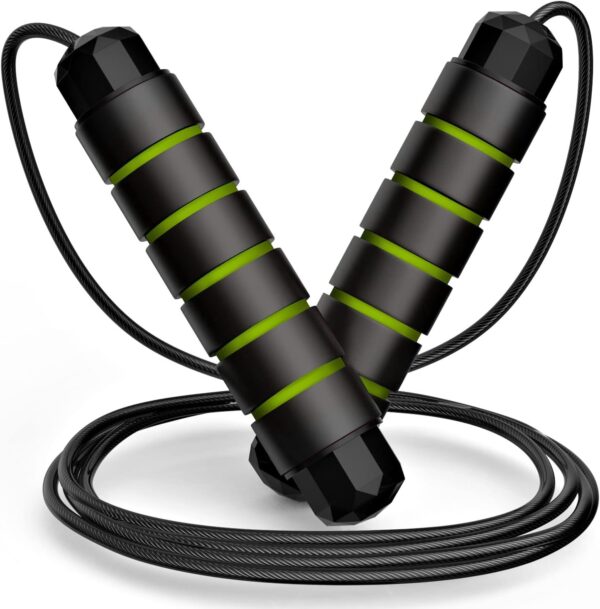 Loocio Jump Rope, Tangle-Free Rapid Speed Jumping Rope Cable with Ball Bearings for Women, Men & Kids, Adjustable Steel Jump Rope with Foam Handles for Home Gym Exercise Fitness Workout Equipment & Slim Body