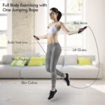 Loocio Jump Rope, Tangle-Free Rapid Speed Jumping Rope Cable with Ball Bearings for Women, Men & Kids, Adjustable Steel Jump Rope with Foam Handles for Home Gym Exercise Fitness Workout Equipment & Slim Body